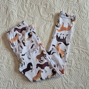 Urban Smalls girls size 8 years horse design leggings elastic waist vguc